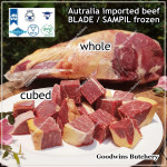 Beef BLADE Australia frozen daging sapi sampil portioned 4cm 1.5" +/- 1.3kg/pc (price/kg) brand in stock AMH